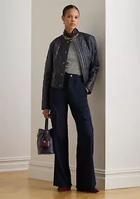 Women's Ponte Wide-Leg Cargo Pants