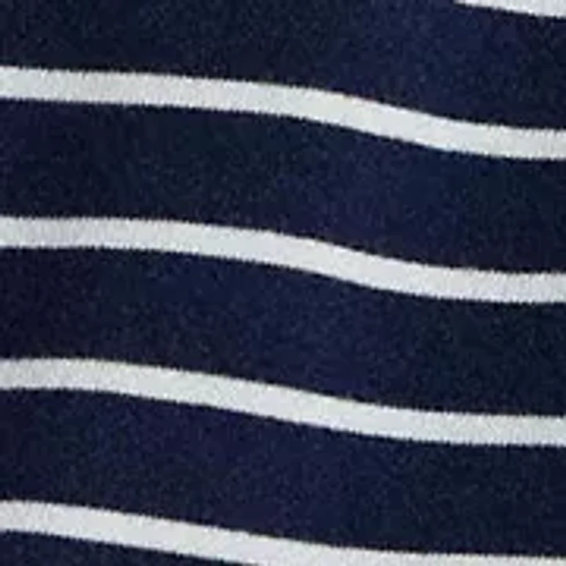 Striped French Terry Mock neck Sweatshirt