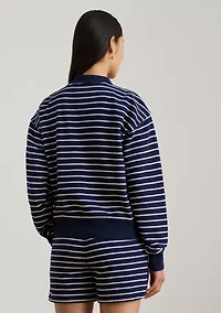 Striped French Terry Mock neck Sweatshirt