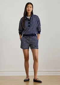 Striped French Terry Mock neck Sweatshirt