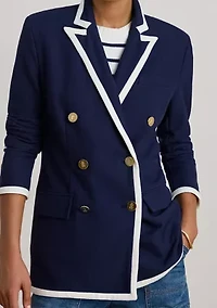 Women's Two-Tone Double-Breasted Piqué Blazer