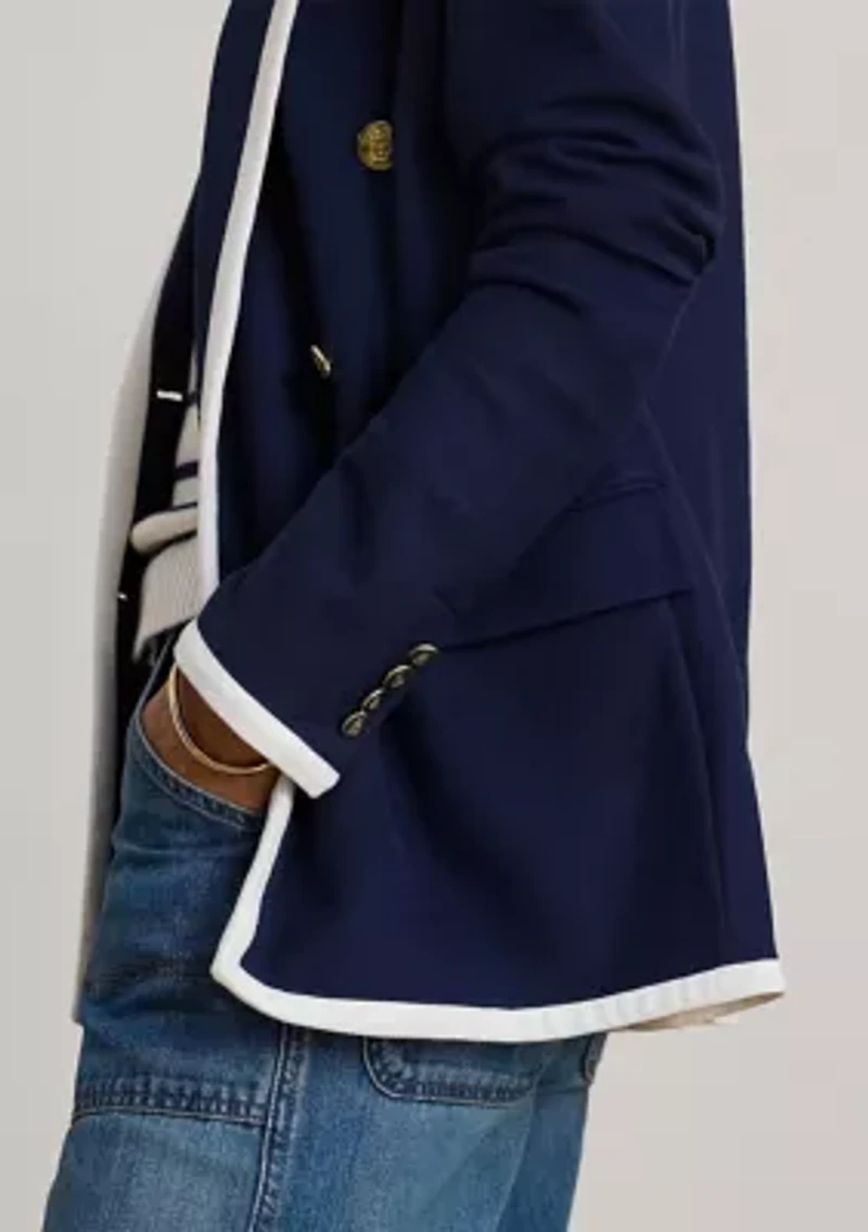 Women's Two-Tone Double-Breasted Piqué Blazer