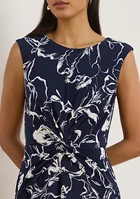 Floral Twist-Front Jersey Dress
