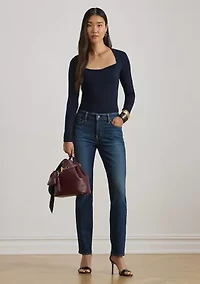 Women's Mid-Rise Straight Ankle Jeans
