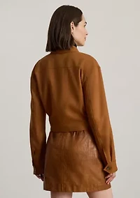 Women's Buckle-Trim Serge Cropped Jacket