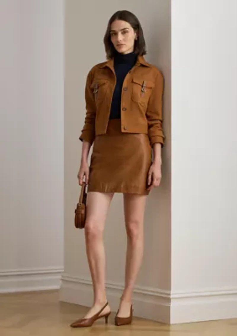 Women's Buckle-Trim Serge Cropped Jacket