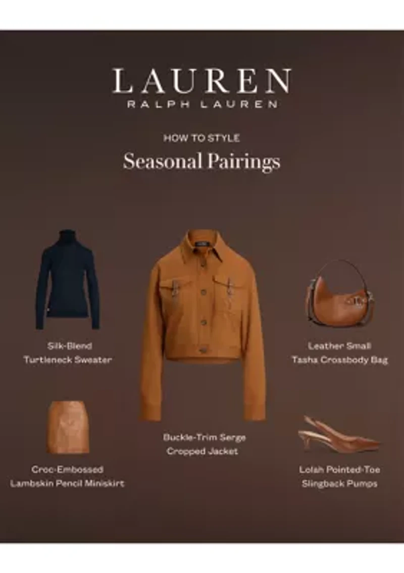 Women's Buckle-Trim Serge Cropped Jacket