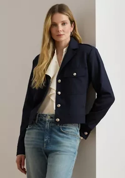 Women's Cropped Wool-Blend Twill Jacket