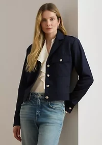 Women's Cropped Wool-Blend Twill Jacket