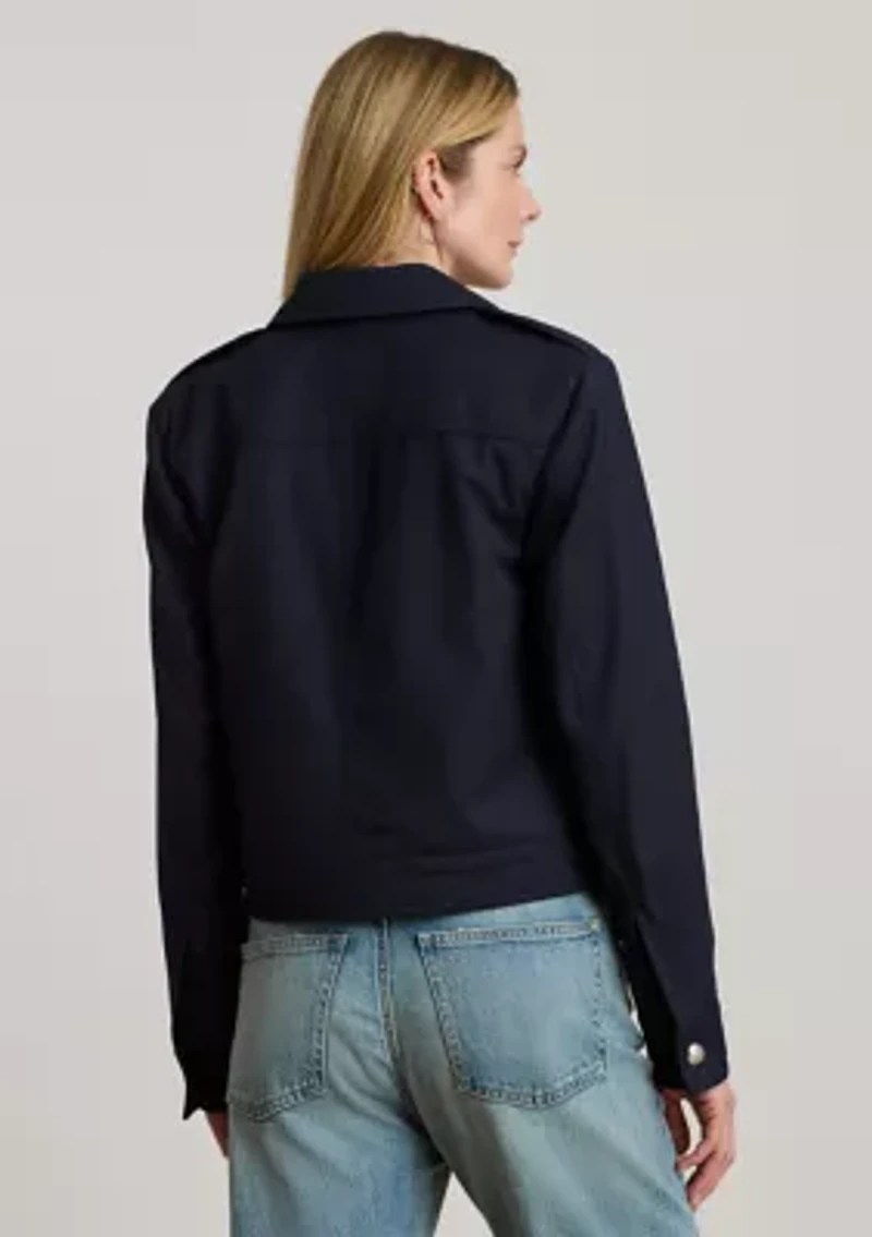 Women's Cropped Wool-Blend Twill Jacket