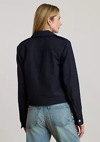 Women's Cropped Wool-Blend Twill Jacket