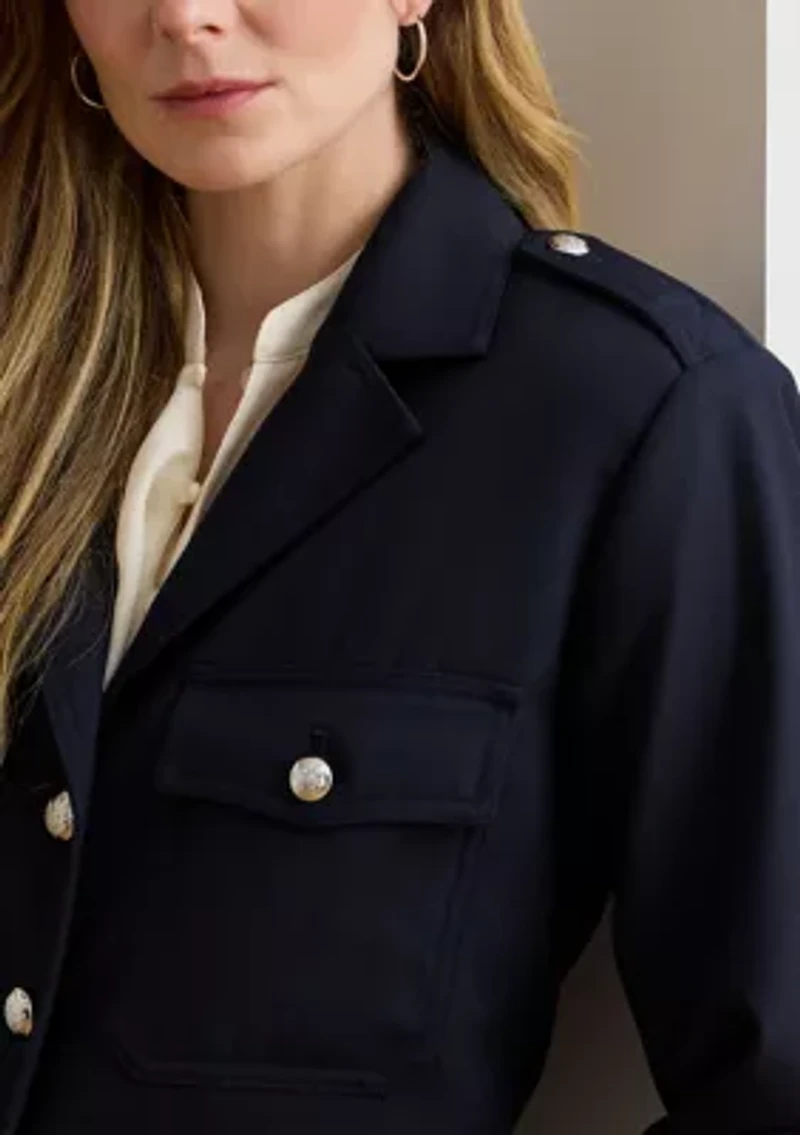 Women's Cropped Wool-Blend Twill Jacket