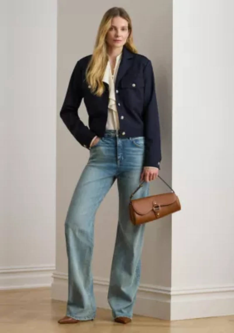 Women's Cropped Wool-Blend Twill Jacket