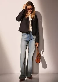 Women's Cropped Wool-Blend Twill Jacket