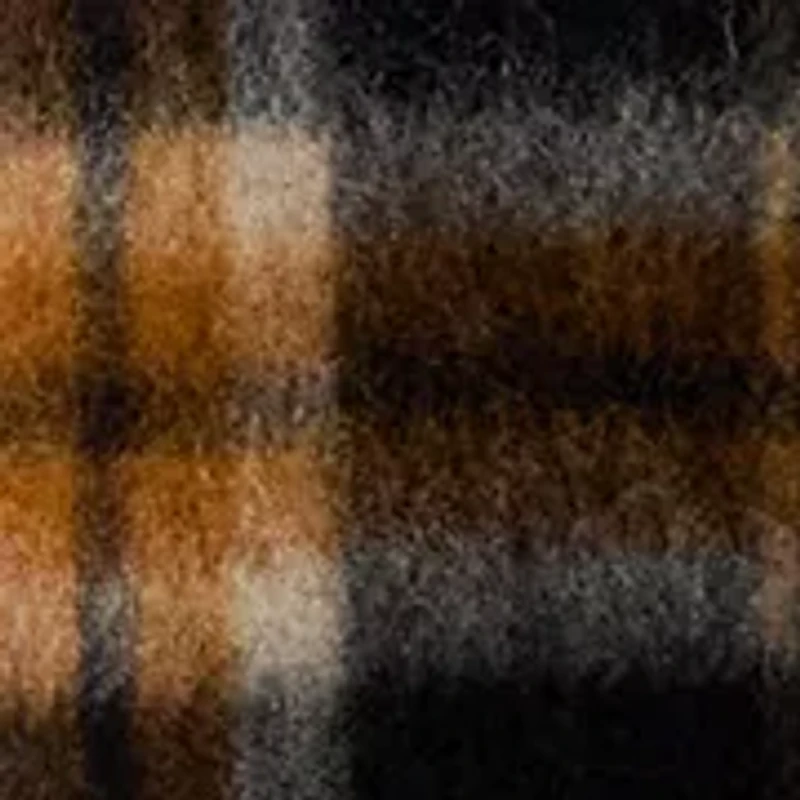 Women's Plaid Wool-Blend Shawl-Collar Wrap Coat