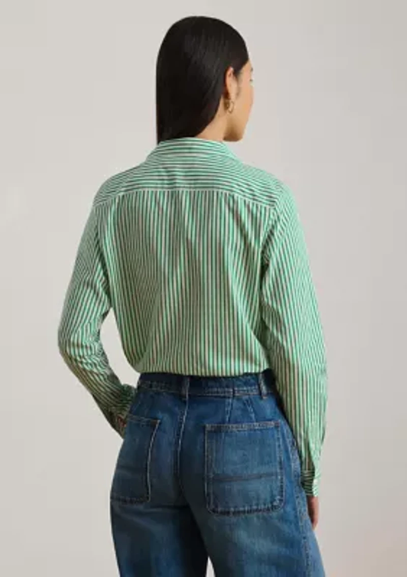 Classic Fit Striped Broadcloth Shirt