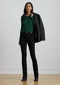 Women's Rib-Knit Cotton-Blend Crewneck Sweater