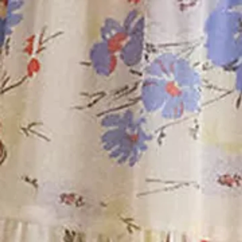 Women's Floral Belted Georgette Tiered Dress