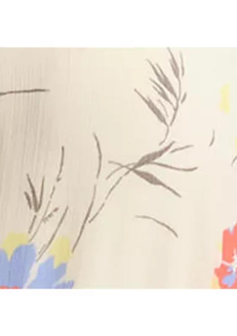 Women's Floral Belted Georgette Tiered Dress