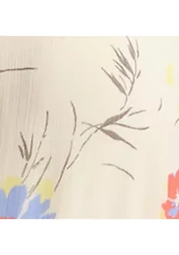 Women's Floral Belted Georgette Tiered Dress