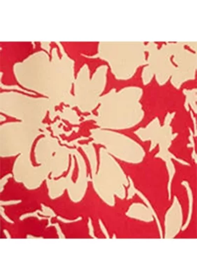 Women's Floral Belted Crepe Dress