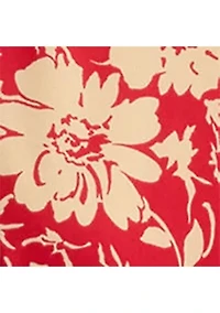 Women's Floral Belted Crepe Dress