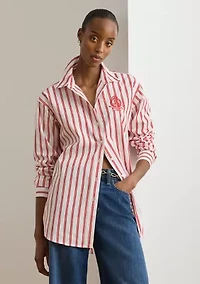 Women's Relaxed Fit Striped Broadcloth Shirt