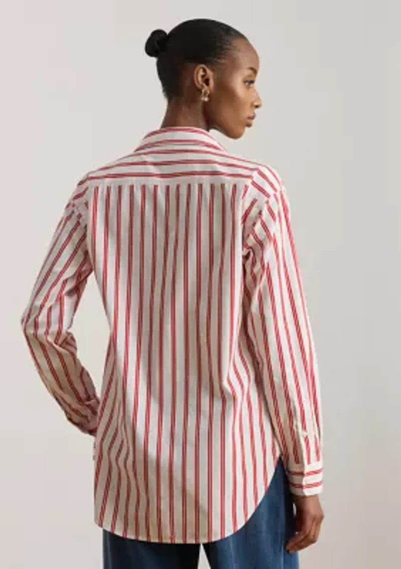 Women's Relaxed Fit Striped Broadcloth Shirt