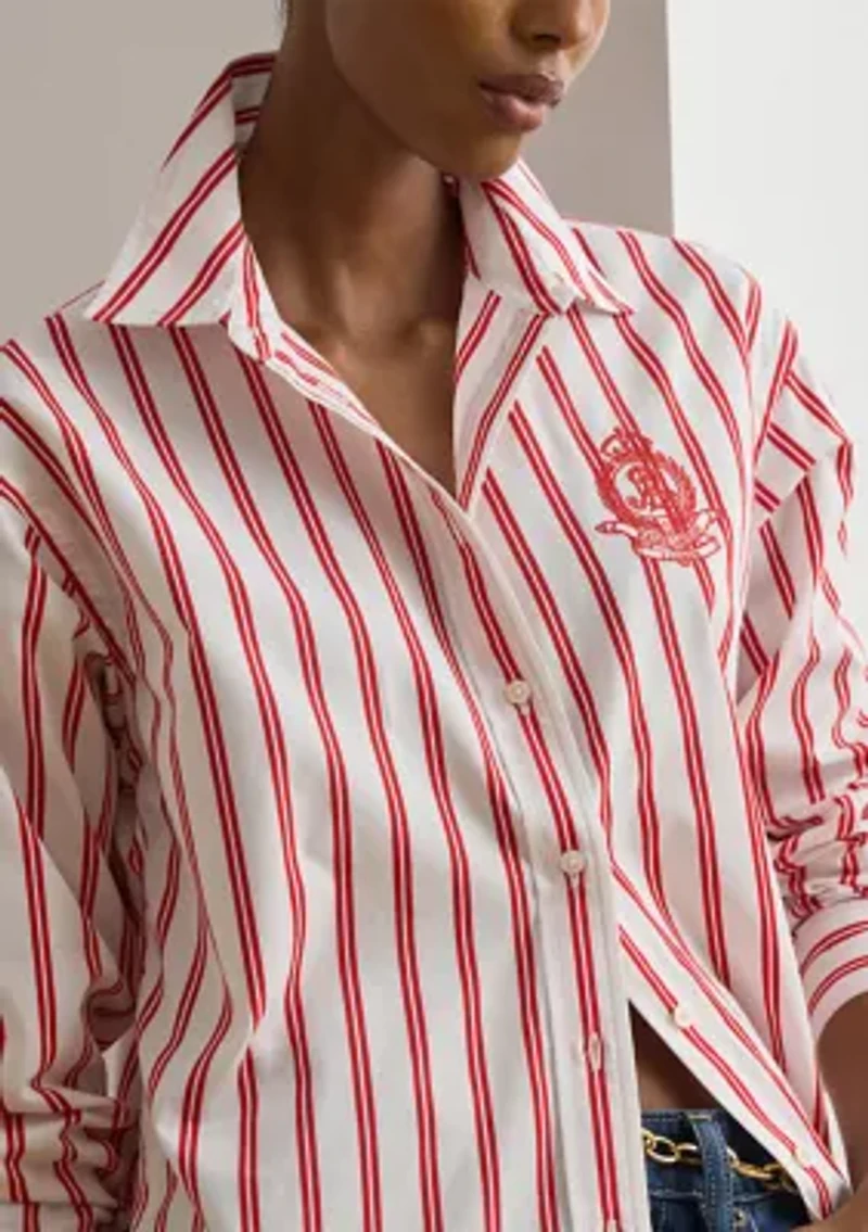 Women's Relaxed Fit Striped Broadcloth Shirt