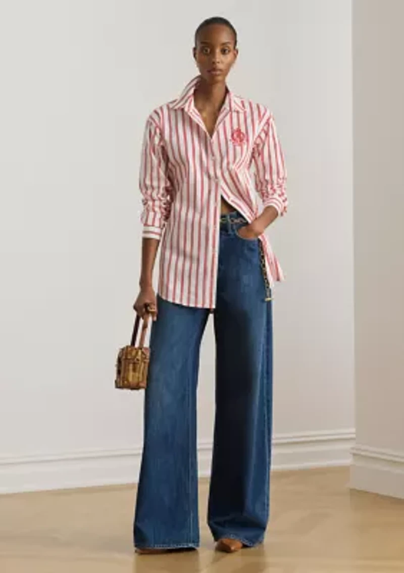 Women's Relaxed Fit Striped Broadcloth Shirt