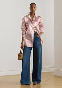 Women's Relaxed Fit Striped Broadcloth Shirt