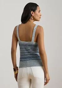 Women's Striped Linen-Cotton Sweater Tank Top