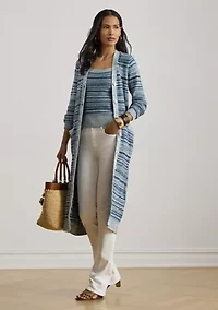 Women's Striped Linen-Cotton Sweater Tank Top