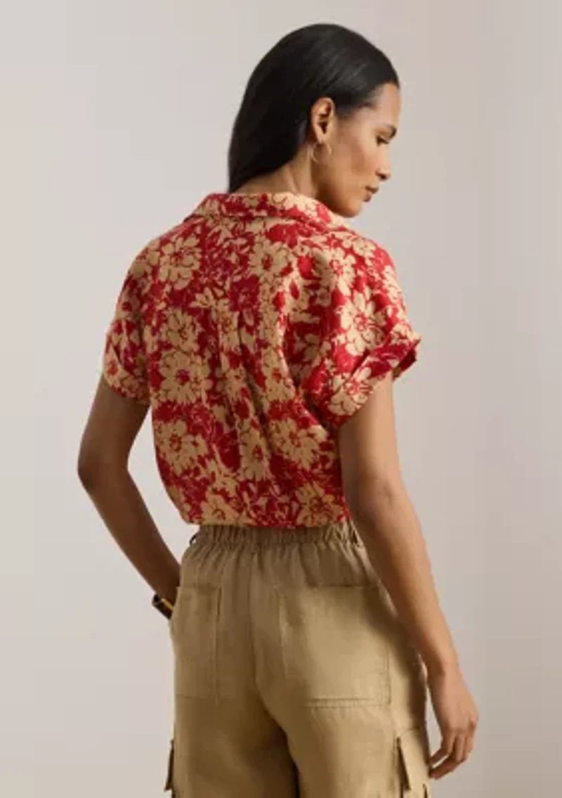 Women's Relaxed Fit Floral Short-Sleeve Shirt