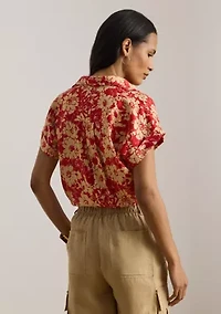 Women's Relaxed Fit Floral Short-Sleeve Shirt