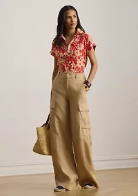 Women's Relaxed Fit Floral Short-Sleeve Shirt