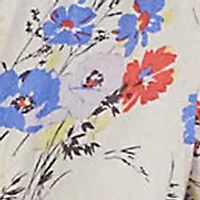 Women's Floral Tie-Front Linen Shirtdress
