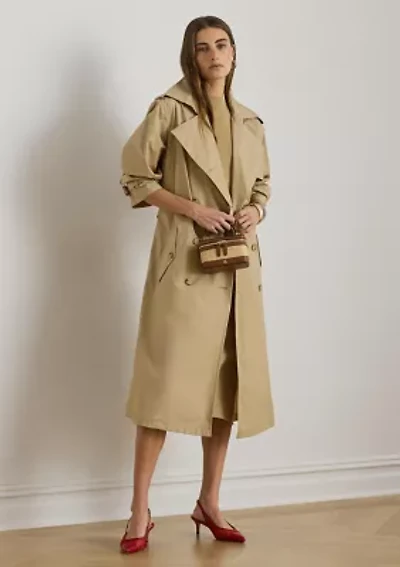Women's Double-Breasted Cotton Trench Coat