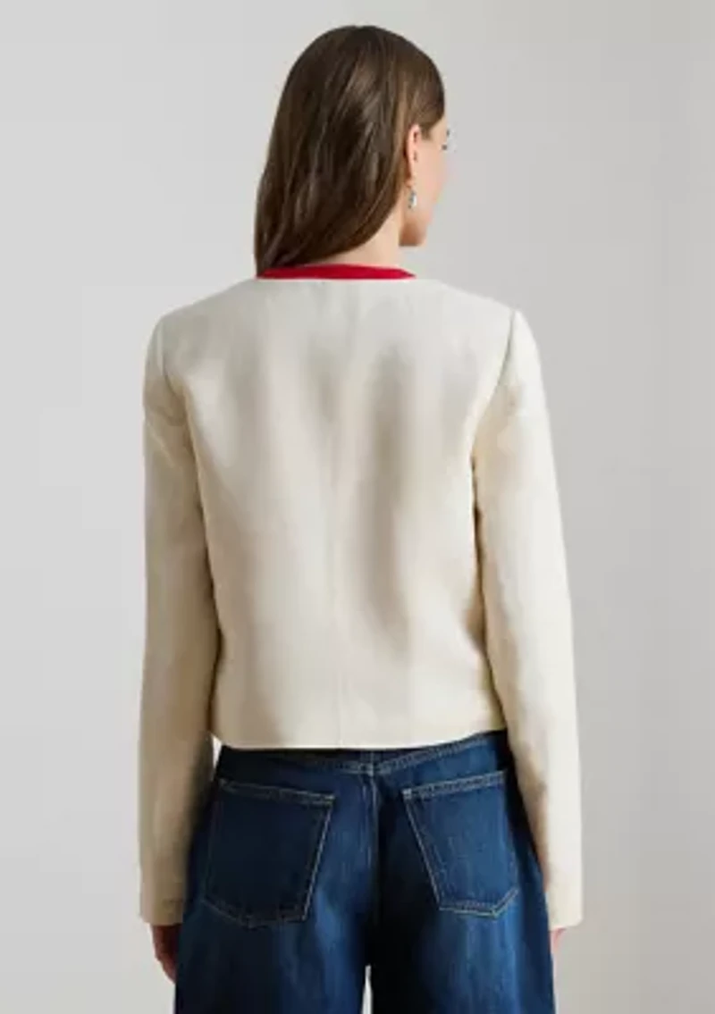 Women's Two-Tone Linen-Blend Twill Blazer