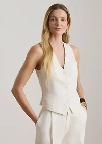 Women's Linen-Blend Twill Vest