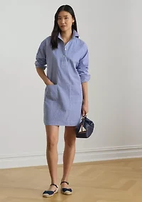 Women's Striped Cotton Broadcloth Shirtdress