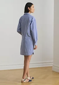 Women's Striped Cotton Broadcloth Shirtdress