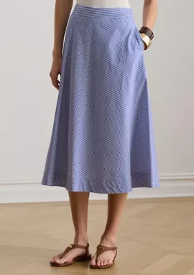 Women's Striped Paneled Cotton Broadcloth Skirt