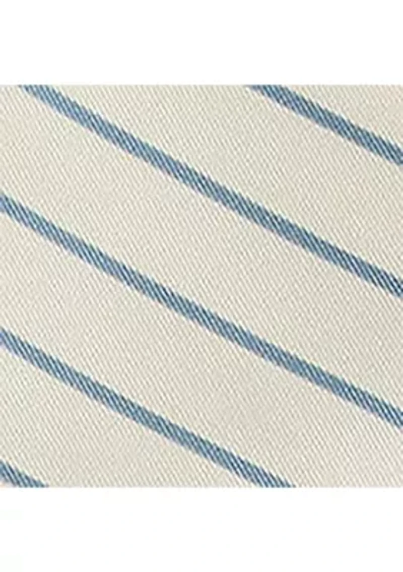 Striped Twill One-Shoulder Blouse