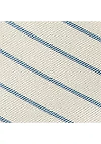 Striped Twill One-Shoulder Blouse