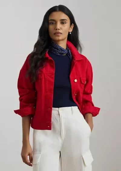 Women's Denim Wedge Trucker Jacket