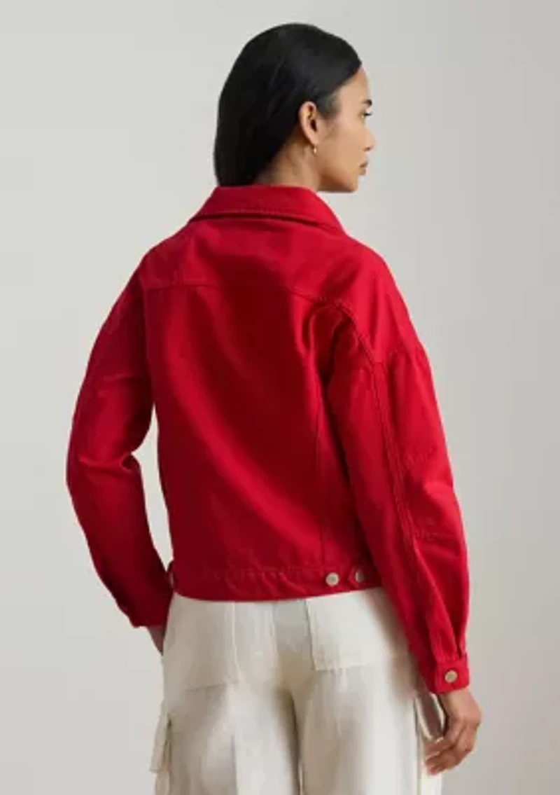 Women's Denim Wedge Trucker Jacket