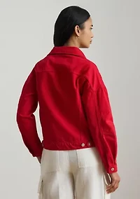 Women's Denim Wedge Trucker Jacket