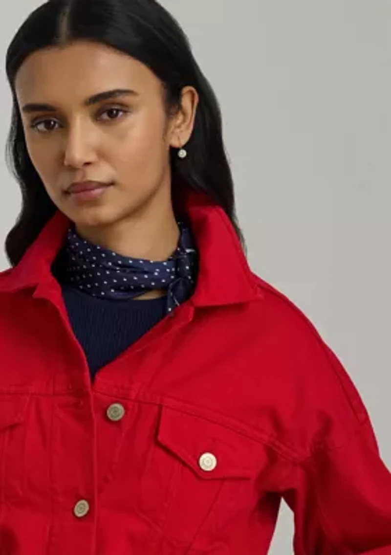 Women's Denim Wedge Trucker Jacket