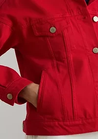 Women's Denim Wedge Trucker Jacket